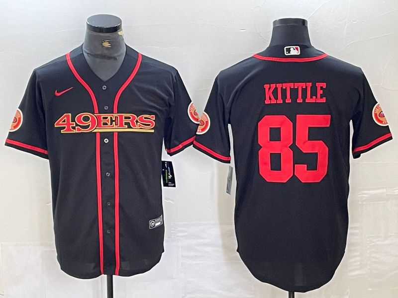 Men San Francisco 49ers #85 Kittle Black 2024 Nike Vapor Untouchable Co branded NFL Jersey style 1->youth nfl jersey->Youth Jersey